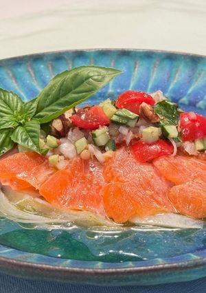 信州サーモンの夏野菜ドレッシング掛け-レシピのメイン写真