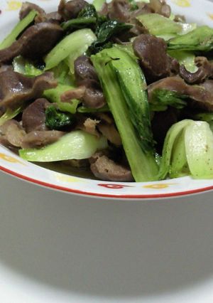 簡単☆砂肝とチンゲン菜の炒めもの-レシピのメイン写真