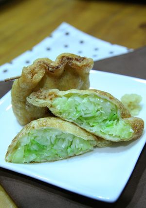 サクッと！ごま風味キャベツ入り油揚げ-レシピのメイン写真