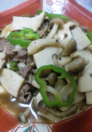 きのこと牛肉のバルサミコ酢炒め-レシピのメイン写真