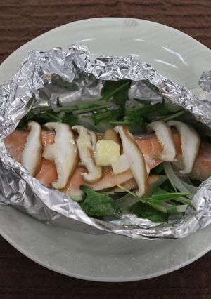 しいたけと鮭のホイル焼き-レシピのメイン写真