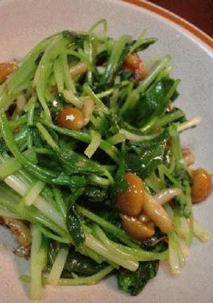 ホッとする味「三つ葉となめこの和えもの」-レシピのメイン写真
