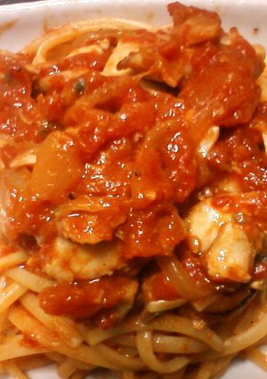 鯖のトマトソース♪パスタ-レシピのメイン写真