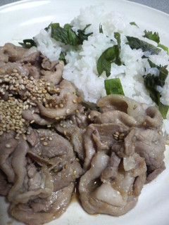 豚生姜焼き と 大葉のご飯-レシピのメイン写真