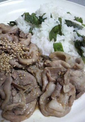 豚生姜焼き　と　大葉のご飯-レシピのメイン写真