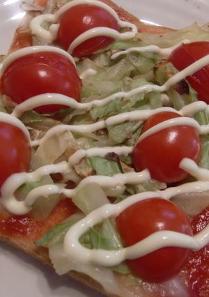 簡単♪プチトマトとキャベツのトースト-レシピのメイン写真