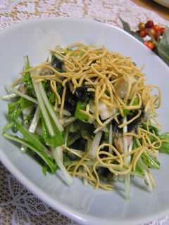 シャキシャキ♪水菜と山芋のサラダ海苔風味-レシピのメイン写真
