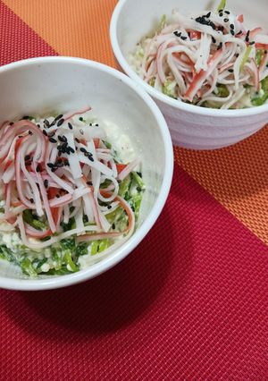 レンジで簡単！豆苗とカニカマの白和え-レシピのメイン写真