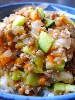 きょうりのひき肉あんかけ丼-レシピのメイン写真