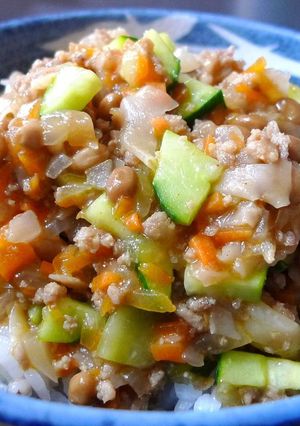 きょうりのひき肉あんかけ丼-レシピのメイン写真