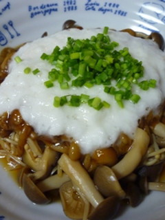 キノコづくしの山かけ-レシピのメイン写真