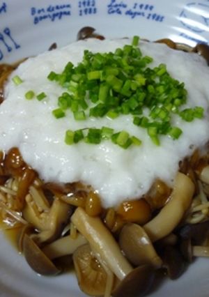 キノコづくしの山かけ-レシピのメイン写真