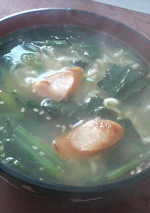ほうれんそうとウインナー入り塩ラーメン-レシピのメイン写真