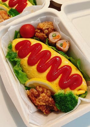 【簡単】綺麗に包める🐾オムライス弁当-レシピのメイン写真