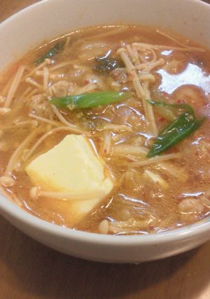 キムチと豚肉のあったかスープ♪-レシピのメイン写真