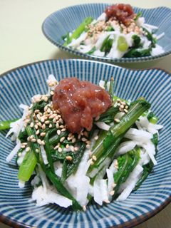 春菊と長芋のさっぱり梅和え-レシピのメイン写真