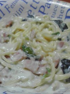 ベーコンとほうれん草のホワイトパスタ-レシピのメイン写真