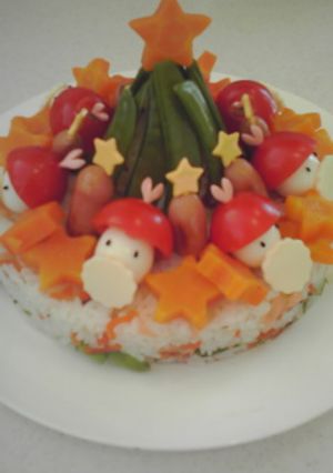 クリスマスに☆散らし寿司ケーキ☆-レシピのメイン写真
