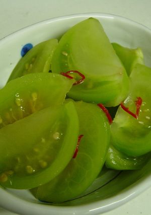 青いトマトのお漬物-レシピのメイン写真