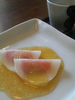 シエロで大根とサーモンの菱花びら餅風-レシピのメイン写真