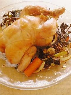 もち米の入ったローストチキン-レシピのメイン写真