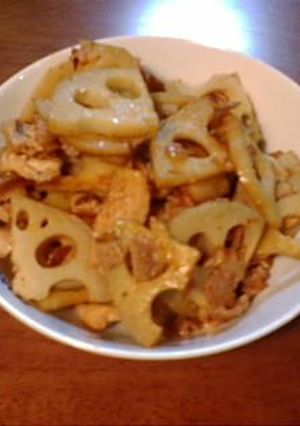 れんこんと豚肉のピリ辛炒め-レシピのメイン写真
