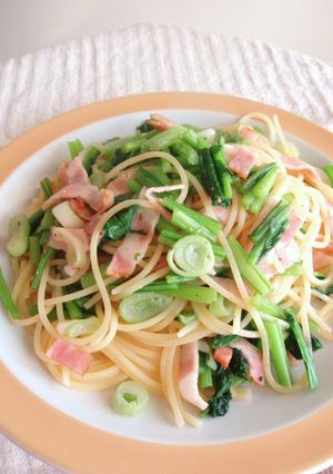 かぶの葉とベーコンのパスタ-レシピのメイン写真