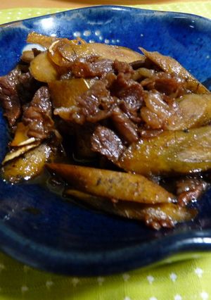 ごぼうと牛肉の煮物-レシピのメイン写真