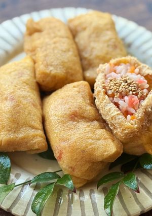 横浜発♡柿の食べ方＊柿と紅生姜の稲荷鮨-レシピのメイン写真