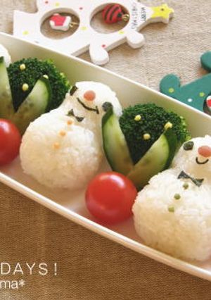 簡単★雪だるまのおにぎり（キャラ弁）-レシピのメイン写真