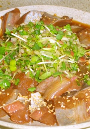 つばす（わかし）ヤズの漬け、薬味添え-レシピのメイン写真