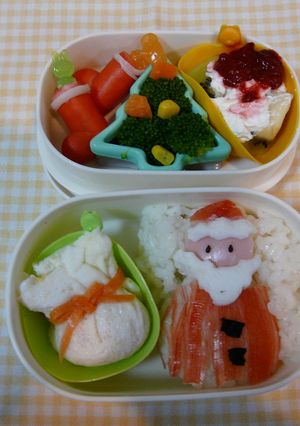 クリスマスのサンタクロースキャラ弁　簡単-レシピのメイン写真