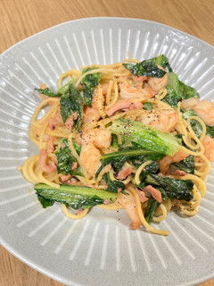 えびとレタスのイカの塩辛パスタ-レシピのメイン写真
