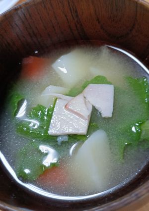 菜花とハムの味噌汁-レシピのメイン写真