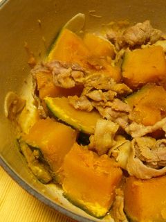 ルクで☆かぼちゃと豚肉の炒め煮カレー風味-レシピのメイン写真