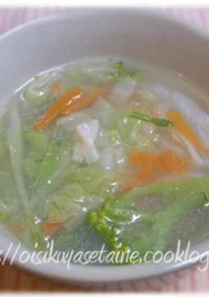 ホタテの貝柱と野菜のスープ （ヘルシー）-レシピのメイン写真