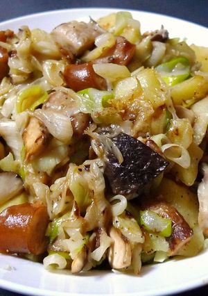 椎茸とウインナーのとろ～りチーズ炒め-レシピのメイン写真