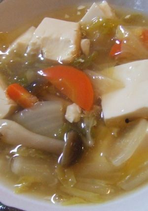ポカポカ温まる～♪白菜と豆腐のとろみ煮-レシピのメイン写真