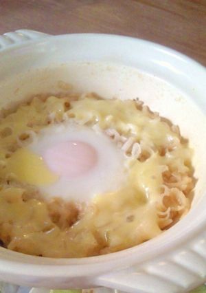 おかかとチーズの目玉のっけ雑炊-レシピのメイン写真