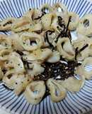 豚軟骨(食道)の塩こんぶ炒めと醤油炒め