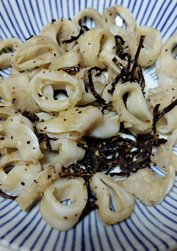 豚軟骨(食道)の塩こんぶ炒めと醤油炒め-レシピのメイン写真