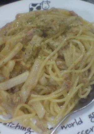 ツナと長いものにんにくバター醤油パスタ-レシピのメイン写真