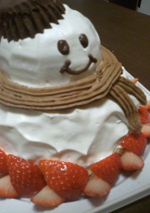 雪だるまのドームケーキ-レシピのメイン写真