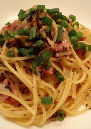 電子レンジで赤しそパスタ-レシピのメイン写真
