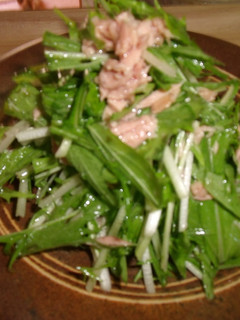 ツナ缶まるごと♪水菜サラダ-レシピのメイン写真