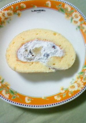 栗入り小倉ロールケーキ-レシピのメイン写真