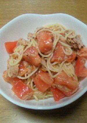 トマトとツナの梅ドレでサラスパin鰹節-レシピのメイン写真