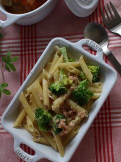 鮭フレークとブロッコリーのクリームパスタ-レシピのメイン写真