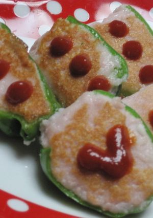 ふわふわ☆ピーマンの魚肉ソーセージ詰め☆-レシピのメイン写真