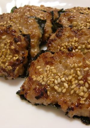 ひき肉の磯辺焼き-レシピのメイン写真